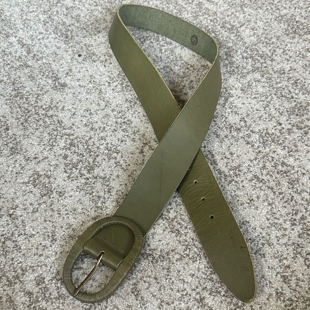 Linea Pelle Olive Leather Women’s Belt L